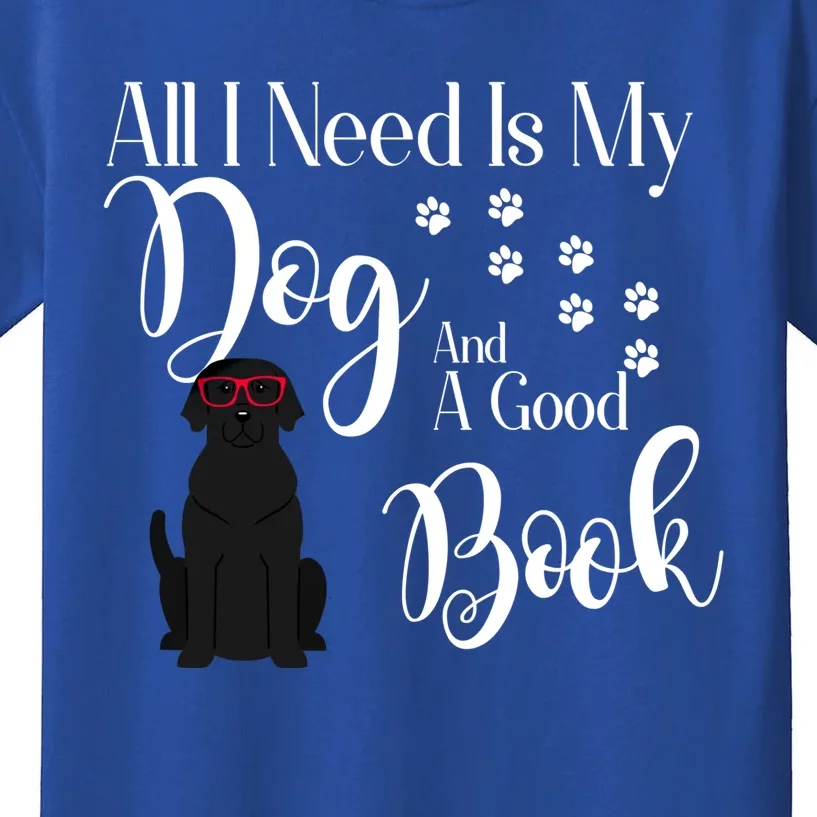 Dog Gift For Reading Book Black Labrador Retriever Gift Kids T-Shirt