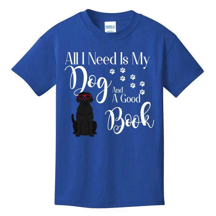 Dog Gift For Reading Book Black Labrador Retriever Gift Kids T-Shirt