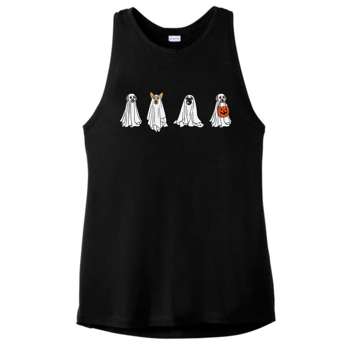 Dog Ghost Funny Halloween Mummy Dog Lover Matching Family Ladies Tri-Blend Wicking Tank