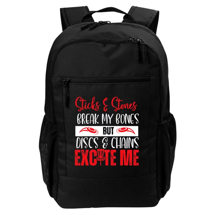 Disc Golf Funny Discs & Chains Excite Me Red Daily Commute Backpack