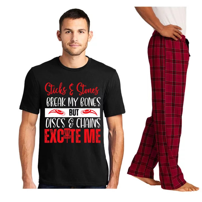 Disc Golf Funny Discs & Chains Excite Me Red Pajama Set