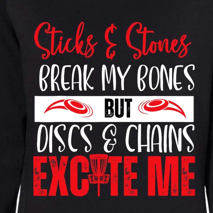 Disc Golf Funny Discs & Chains Excite Me Red Womens California Wash Sweatshirt