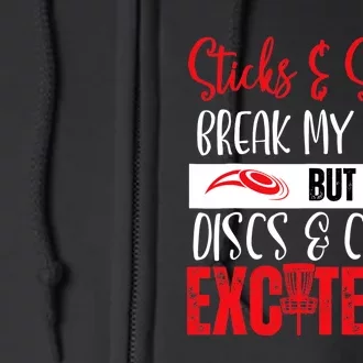 Disc Golf Funny Discs & Chains Excite Me Red Full Zip Hoodie