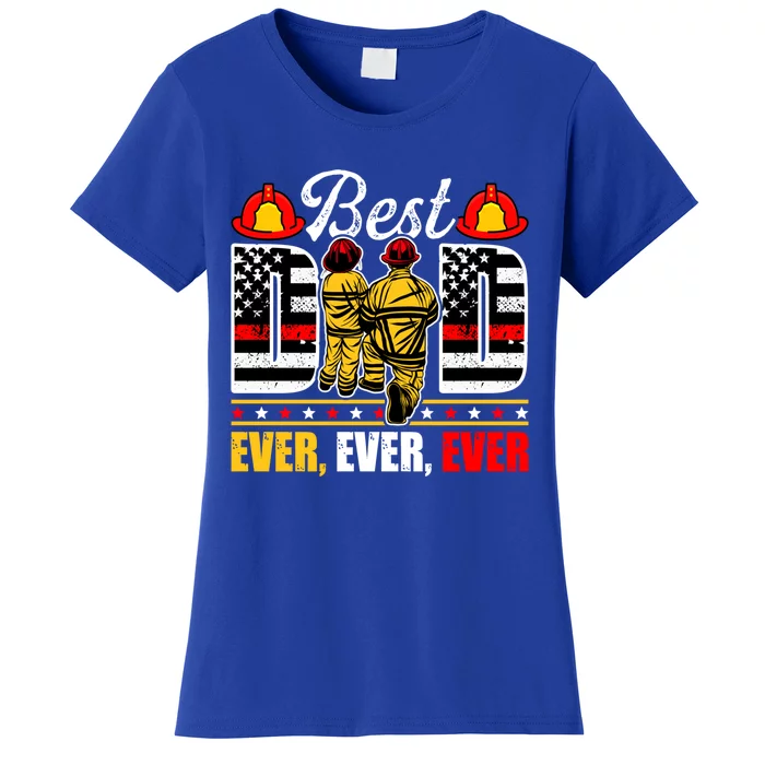 Daddy Grandpa Firefighter Best Dad Ever Fathers Day Cool Gift Women's T-Shirt