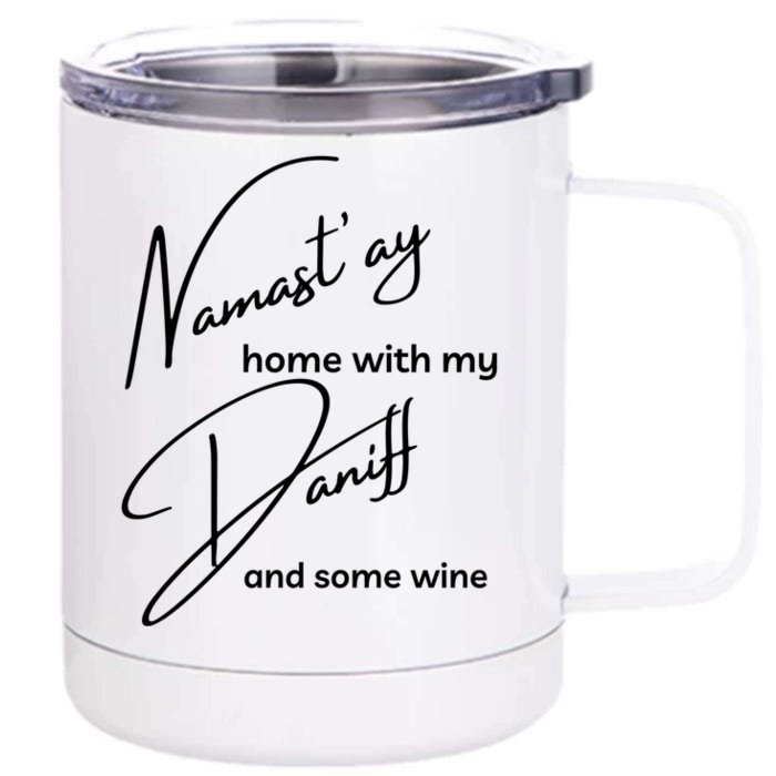 Daniff Gift Funny Namastay For Yoga And Dog Lovers Gift Front & Back 12oz Stainless Steel Tumbler Cup