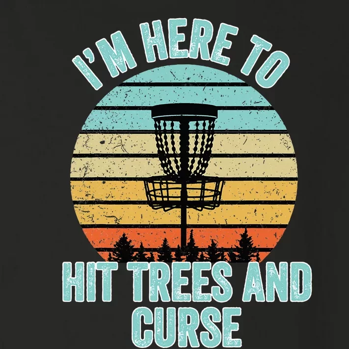 Disc Golf Funny Hit Trees And Curse Retro Disc Golf Toddler Long Sleeve Shirt