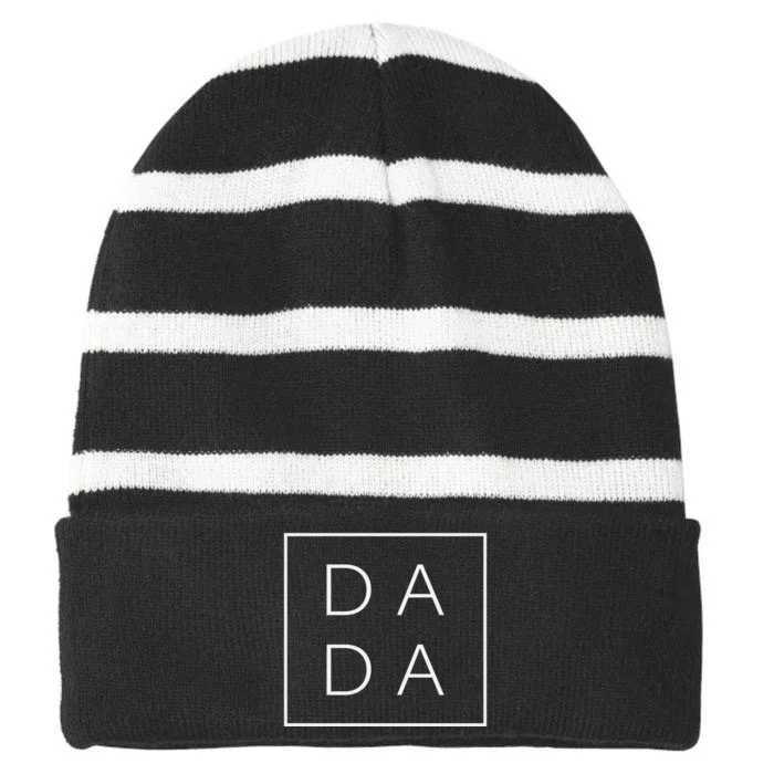 Dada Grandpa Funny FatherS Day Graphic Striped Beanie with Solid Band