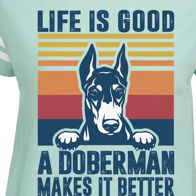 Doberman Gifts For  Doberman Dog Dad Mom Enza Ladies Jersey Football T-Shirt