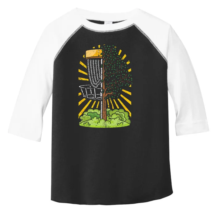 Disc Golf Frisbee Player Disc Golfer Basket Tree Distressed Toddler Fine Jersey T-Shirt