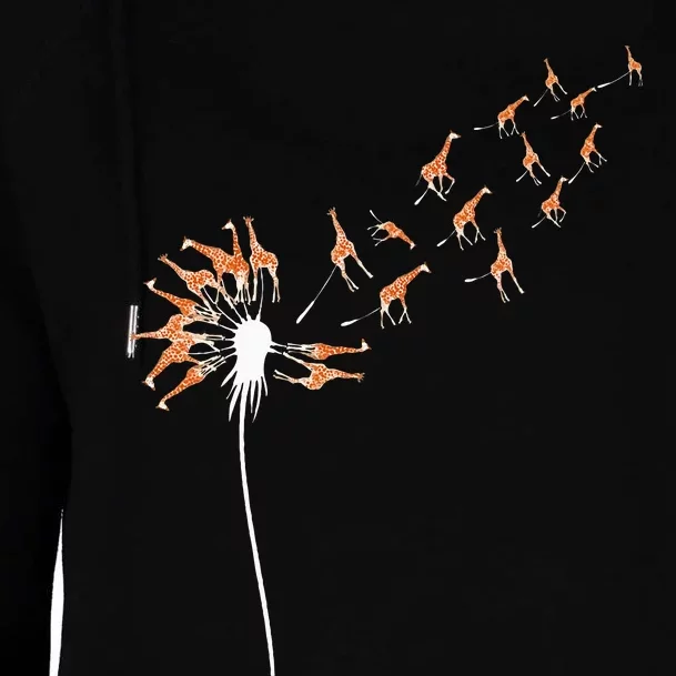 Dandelion Giraffes For Giraffe Lover Womens Funnel Neck Pullover Hood