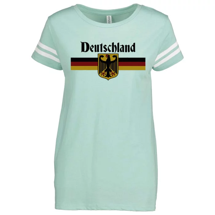 Deutschland Germany Flag Coat Of Arms Eagle Banner Enza Ladies Jersey Football T-Shirt