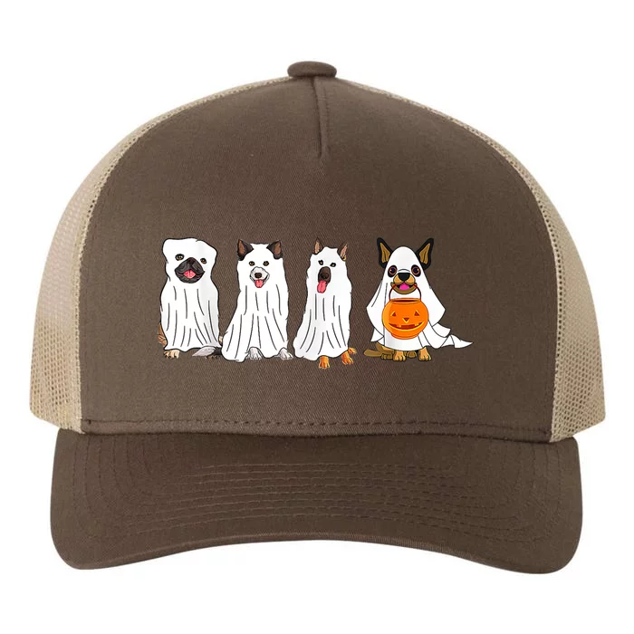 Dog Ghost Funny Halloween Mummy Dog Lover Matching Family Yupoong Adult 5-Panel Trucker Hat