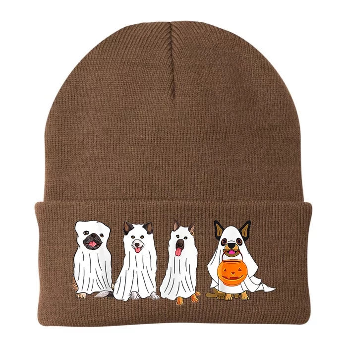 Dog Ghost Funny Halloween Mummy Dog Lover Matching Family Knit Cap Winter Beanie