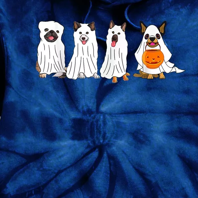 Dog Ghost Funny Halloween Mummy Dog Lover Matching Family Tie Dye Hoodie