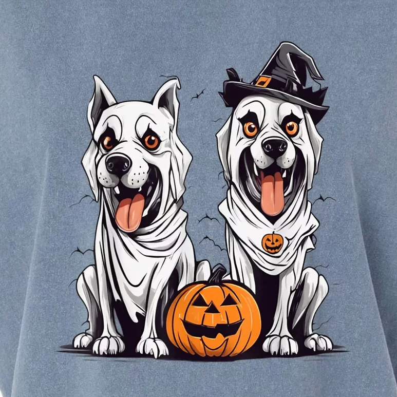 Dog Ghost Funny Halloween Mummy Dog Lover Matching Family Garment-Dyed Women's Muscle Tee