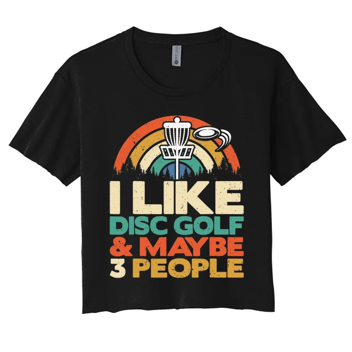 Disc Golf Funny Disc Jokey Frisbee Golf Funny Disc Golf Women's Crop Top Tee