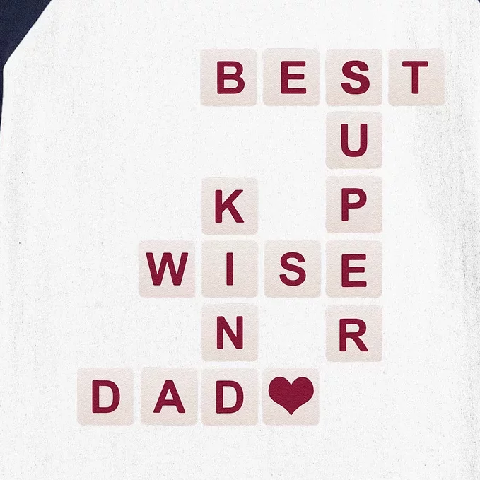 Dad Gift From Daughter From Son From Best Dad Crossword Baseball Sleeve Shirt