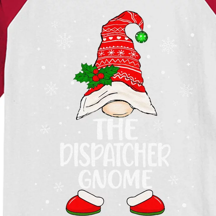 Dispatcher Gnome Funny Dispatch Christmas Pajama.png Kids Colorblock Raglan Jersey