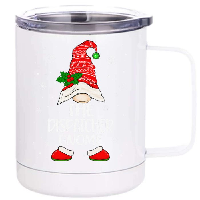 Dispatcher Gnome Funny Dispatch Christmas Pajama.png Front & Back 12oz Stainless Steel Tumbler Cup