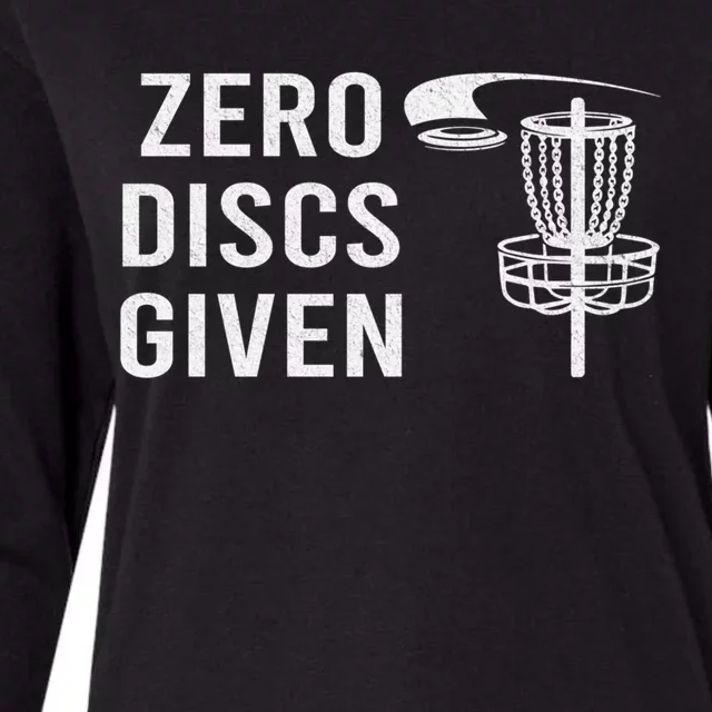 Disc Golf Funny Zero Discs Given Ii Funny Gift Womens Cotton Relaxed Long Sleeve T-Shirt