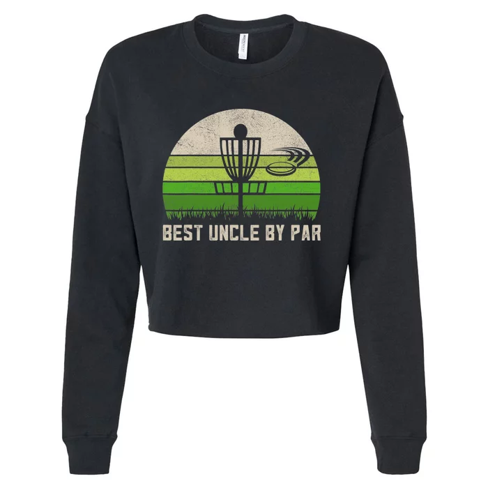 Disc Golf Funny Stupid Tree Retro Disc Golf Gift Cropped Pullover Crew