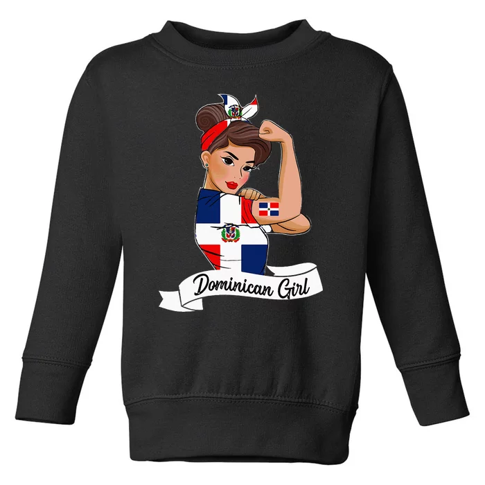 Dominicana Girl Flag RD Dominican Republic Women Pride Toddler Sweatshirt