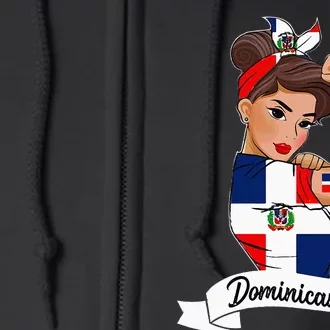 Dominicana Girl Flag RD Dominican Republic Women Pride Full Zip Hoodie