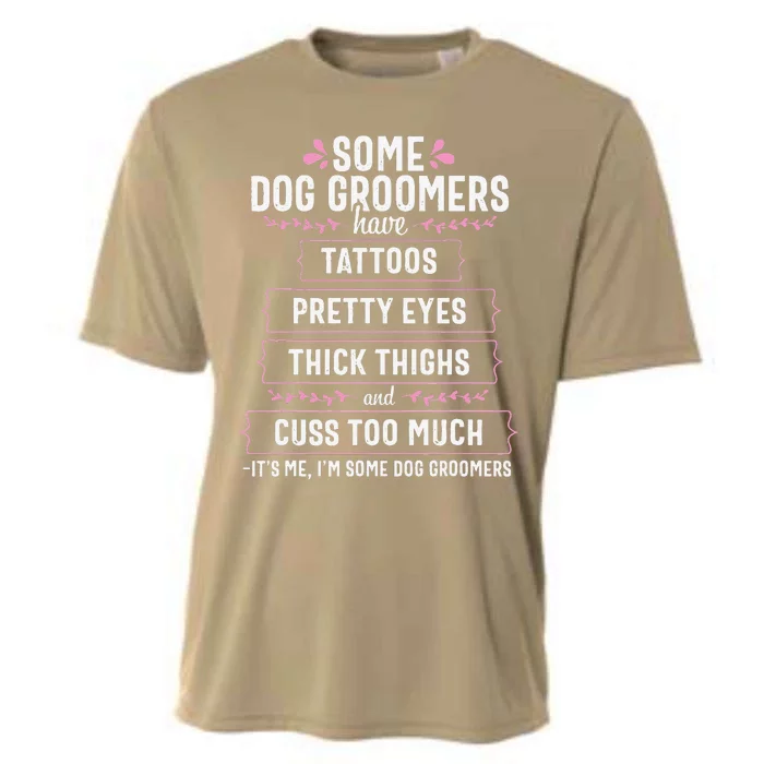 Dog Groomer Funny Thick Thighs Pet Grooming Puppy Care Gift Cooling Performance Crew T-Shirt