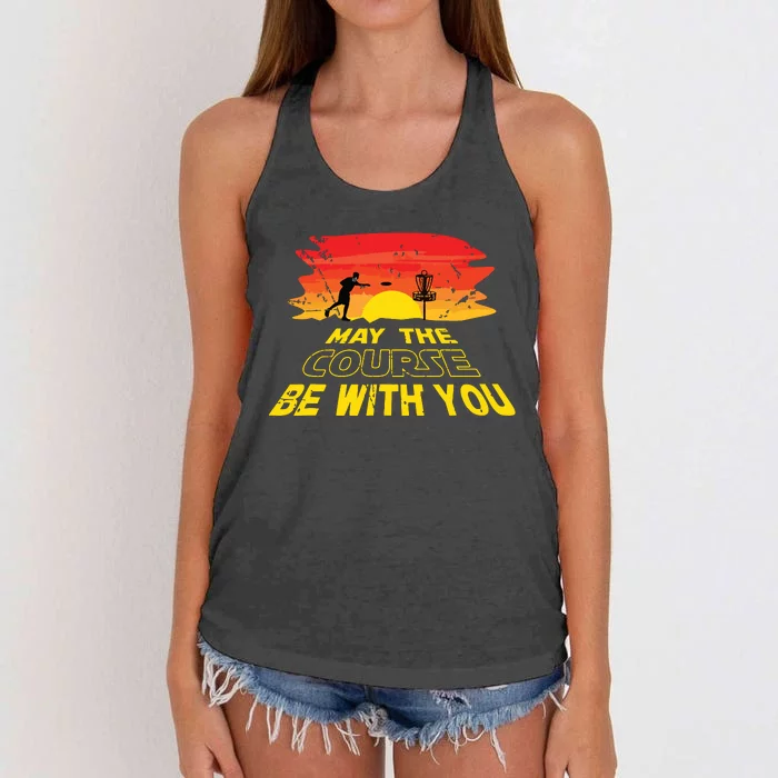 Disc Golf Frisbee Golf May The Course Be With Women's Knotted Racerback Tank