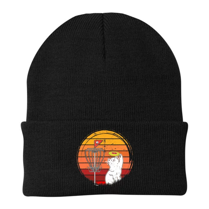 Disc Golf Frisbee Golf Disc Sport Players Cute Cat Lovers Knit Cap Winter Beanie