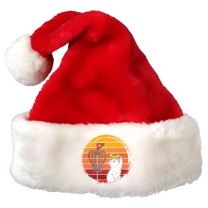 Disc Golf Frisbee Golf Disc Sport Players Cute Cat Lovers Premium Christmas Santa Hat