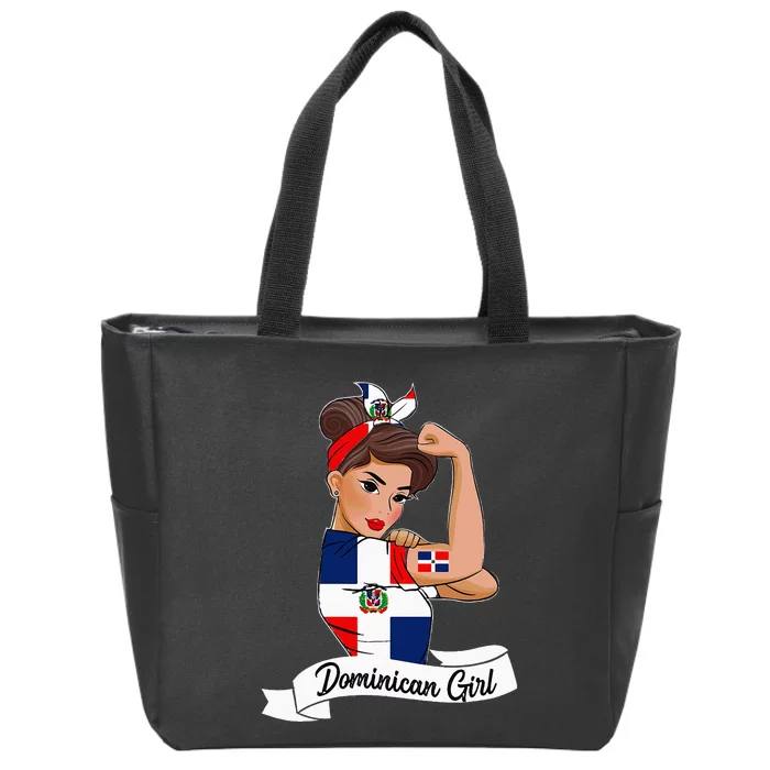 Dominicana Girl Flag RD Dominican Republic Women Pride Zip Tote Bag