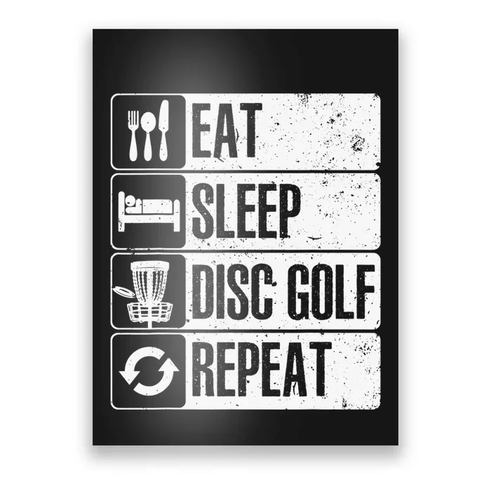 Disc Golf Funny Hit Trees and Curse Retro Disc Golf Poster