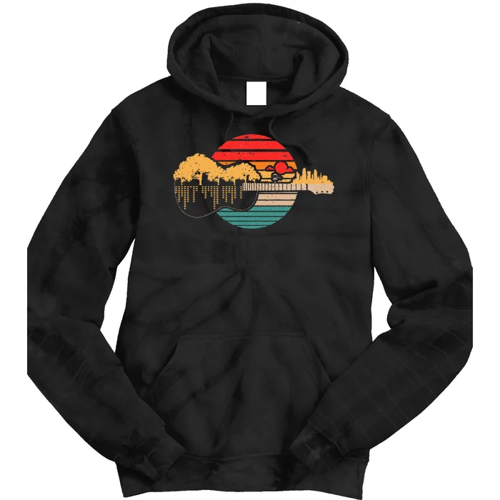 Disc Golf Flying Disc Disc Golf Sunset Guitar Tie Dye Hoodie