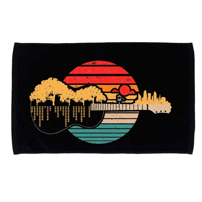 Disc Golf Flying Disc Disc Golf Sunset Guitar Microfiber Hand Towel