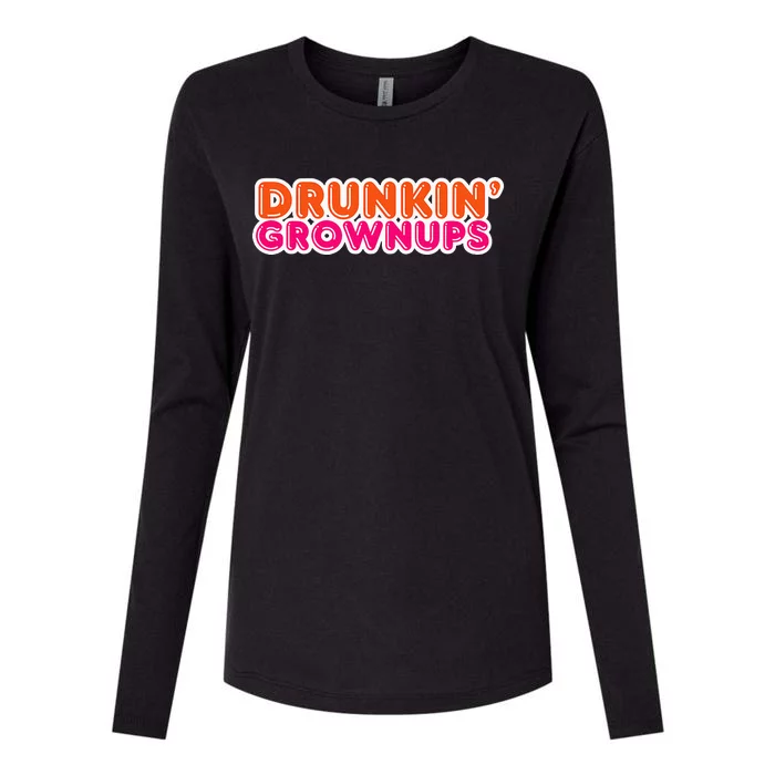 Drunkin Grownups Funny Parody Party Womens Cotton Relaxed Long Sleeve T-Shirt