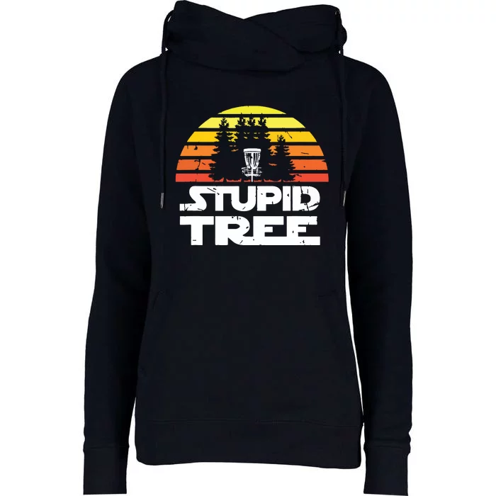 Disc Golf For Stupid Tree Frisbee Golf Womens Funnel Neck Pullover Hood