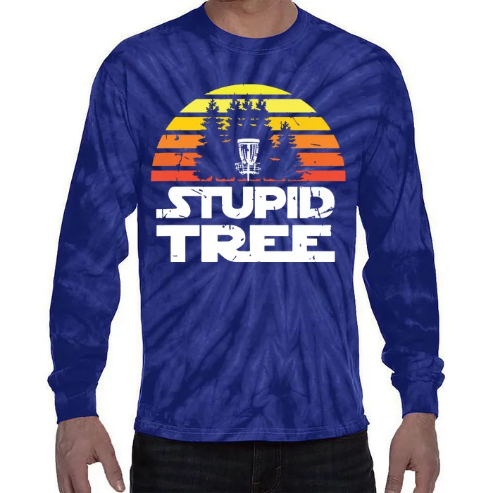 Disc Golf For Stupid Tree Frisbee Golf Tie-Dye Long Sleeve Shirt