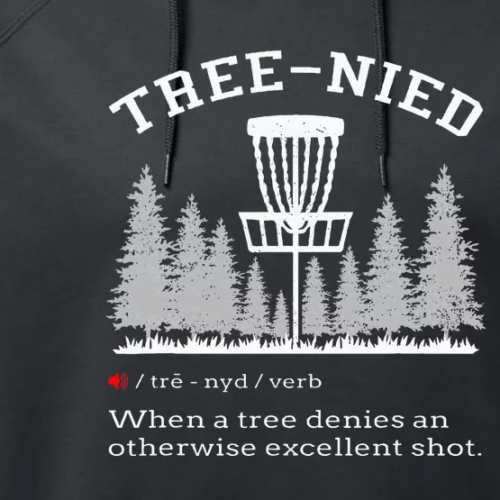 Disc Golf Funny Stupid Tree Tree Nied Iv Performance Fleece Hoodie