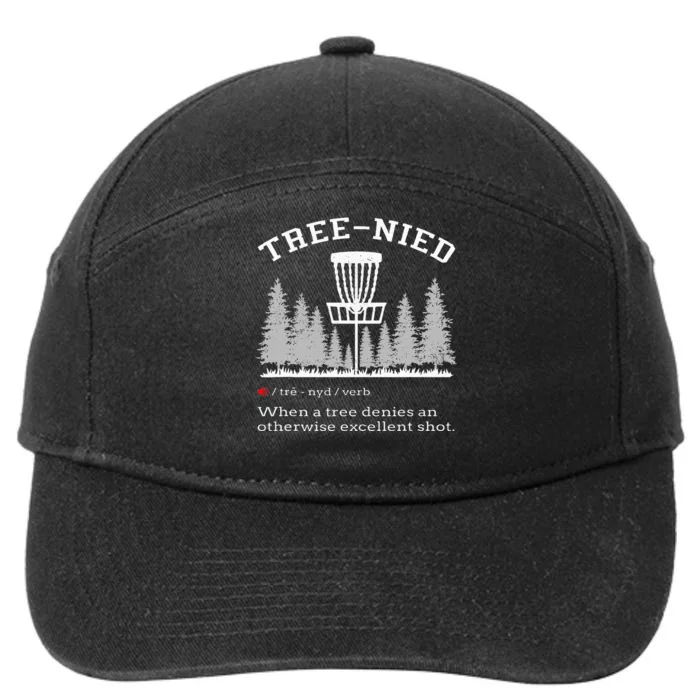 Disc Golf Funny Stupid Tree Tree Nied Iv 7-Panel Snapback Hat