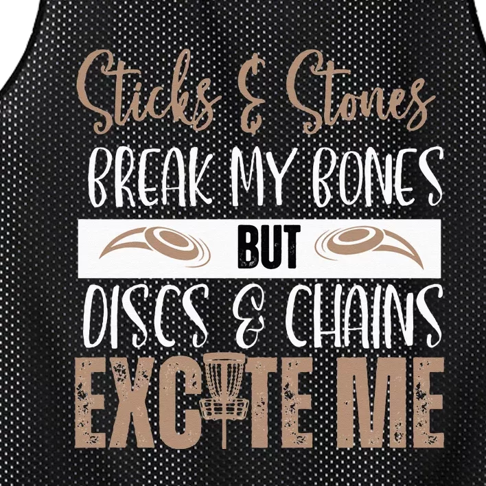 Disc Golf Funny Discs & Chains Excite Me Brown Mesh Reversible Basketball Jersey Tank