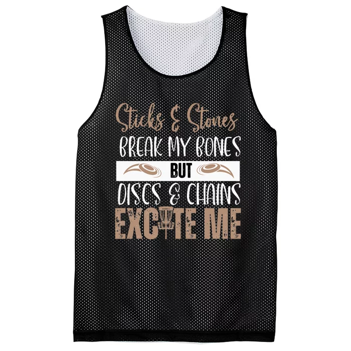 Disc Golf Funny Discs & Chains Excite Me Brown Mesh Reversible Basketball Jersey Tank