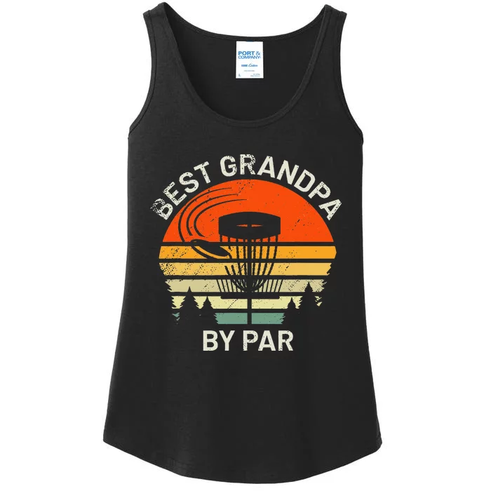 Disc Golf Grandpa Best Grandfather By Par Frisbee Golfer Ladies Essential Tank