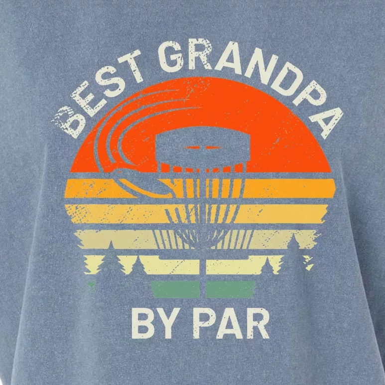 Disc Golf Grandpa Best Grandfather By Par Frisbee Golfer Garment-Dyed Women's Muscle Tee