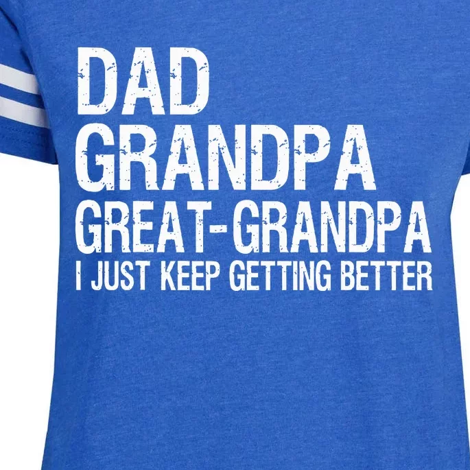 Dad Grandpa Great Grandpa Funny Fathers Day Grandpa Gift Enza Ladies Jersey Football T-Shirt