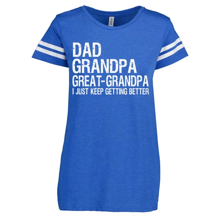 Dad Grandpa Great Grandpa Funny Fathers Day Grandpa Gift Enza Ladies Jersey Football T-Shirt