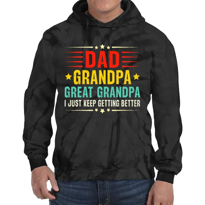 Dad Grandpa Great Grandpa Cool Tie Dye Hoodie