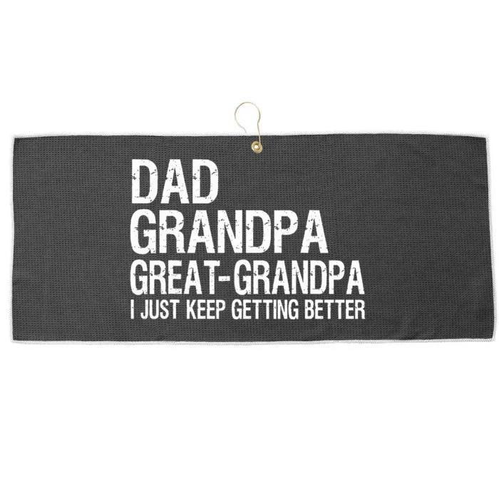 Dad Grandpa Great Grandpa Funny Fathers Day Grandpa Gift Large Microfiber Waffle Golf Towel