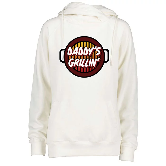 Daddy's Grillin' Gift Barbeque Party Gift Father's Day Gift Womens Funnel Neck Pullover Hood