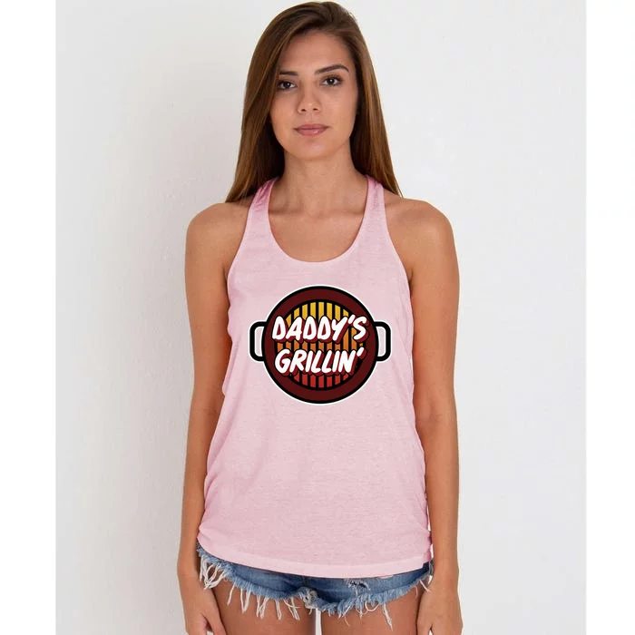 Daddy's Grillin' Gift Barbeque Party Gift Father's Day Gift Women's Knotted Racerback Tank